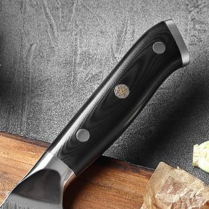 Japan-messer.at-japanisches Chefmesser Damast mit schwarzem Griff