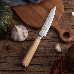 Japan-messer.at-japanisches Allzweck Damastmesser beim schneiden