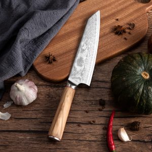 Japan-messer.at-japanisches Kiritsuke Damastmesser in der Küche