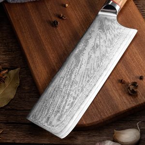 Japan-messer.at-japanisches Nakiri Damastmesser Klinge